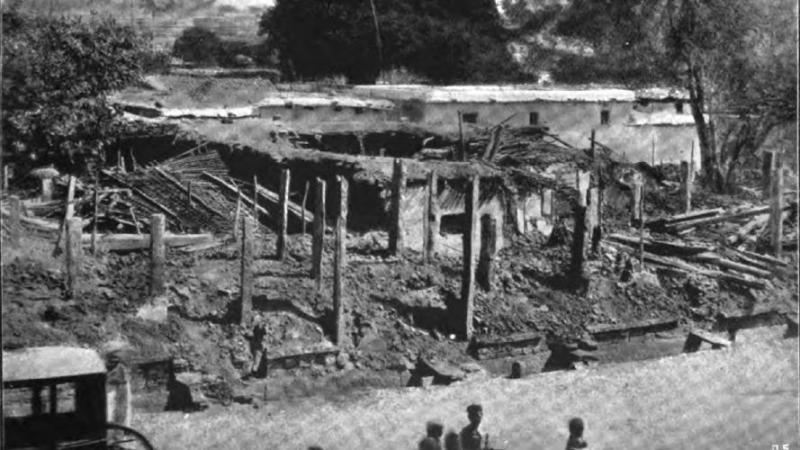 Photo: "Dismantled houses where there have been cases of the plague". Source: Gordon, H. (1899) A Plague Stricken City. The English Illustrated Magazine, 22 (193): 17-23 in Ranganathan, M. 2018 "Rule By Difference: Empire, Liberalism, and the Legacies of Urban 'Improvement', Environment and Planning: A (Economy and Space). Published online June 22, 2018. DOI:http://journals.sagepub.com/doi/abs/10.1177/0308518X18781851
